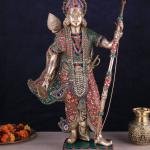 Lord Rama Brass Statue with Bow & Arrow | 26" x 20" x 15" (66 x 50.8 x 38.1 cm) | 16 kg Superfine Stonework Murti | Temple Grade Divine Art | Handcrafted